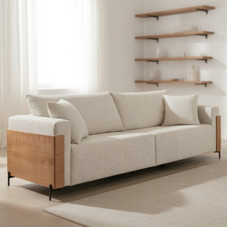 Sofá Heitor Luxo 3 Lugares 2,00m Pé Metal 2 Lugares Madeira Maciça Castellar Móbile em Oferta na Shopee