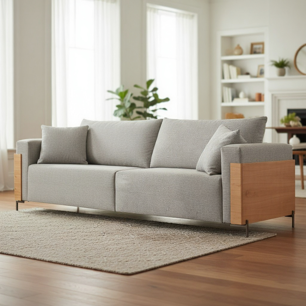 Sofá Heitor Luxo 3/4 Lugares 2,40m Conforto Pé Metal Madeira Maciça Castellar Móbile em Oferta na Shopee