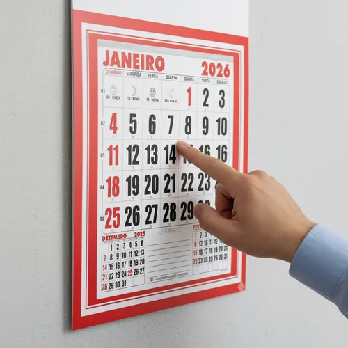 2 Folhinha Calendário Comercial 27x37cm De Parede Lisa em Oferta na Shopee