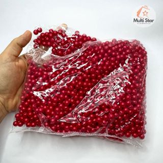 Pérola Vermelha com furo passante 500g 6MM 8MM Miçanga em Oferta na Shopee