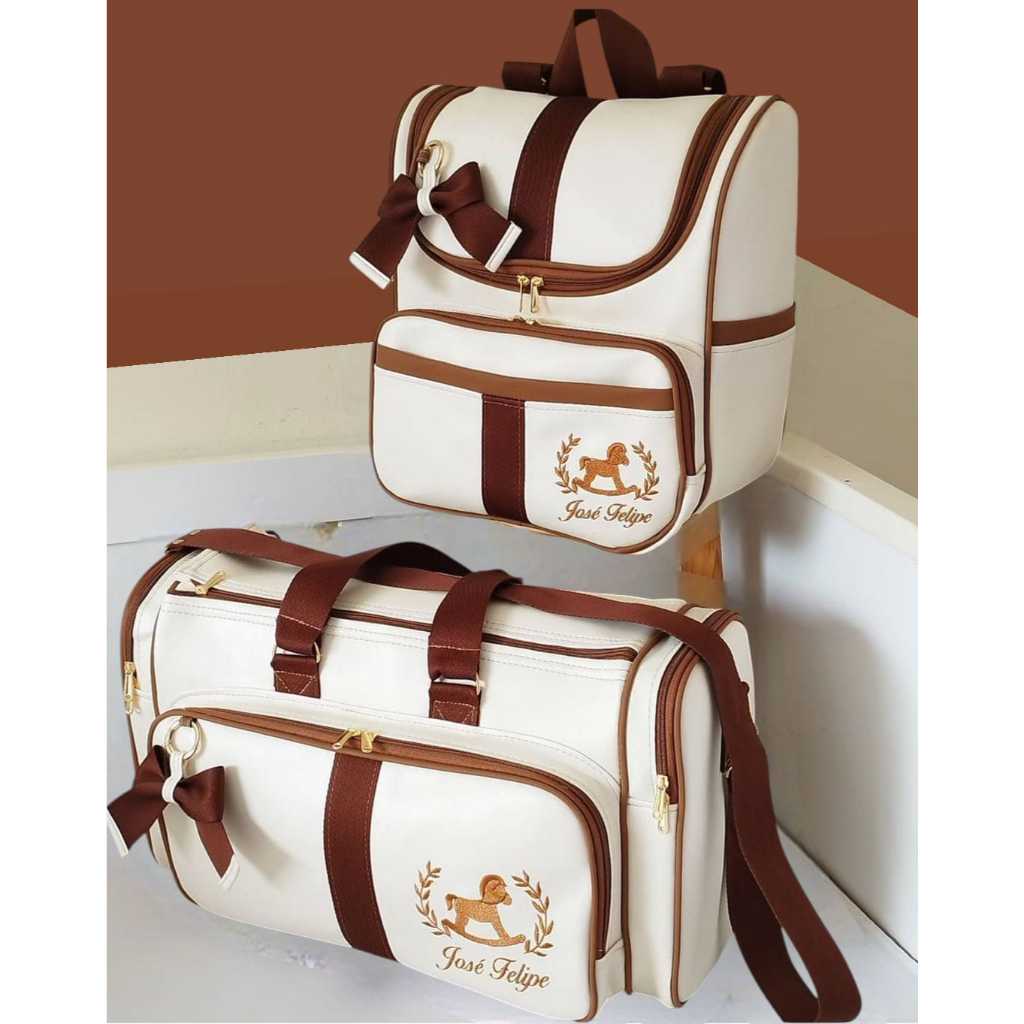 kit personalizado bolsa saída maternidade pata mamãe bebê menino menina multifuncional