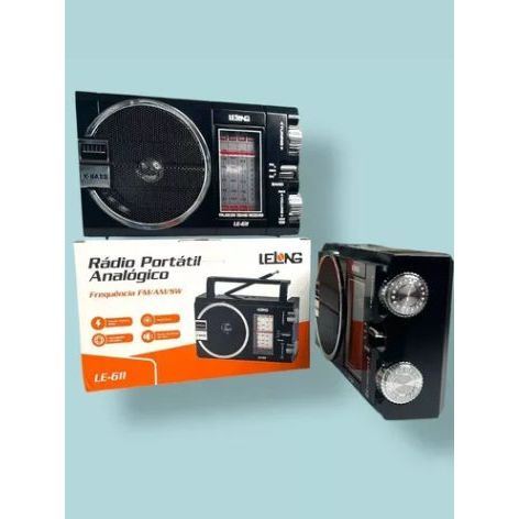 Rádio Portátil AM/FM/SW Lelong LE-611 🔊 Alta Qualidade | Compacto e Potente em Oferta na Shopee