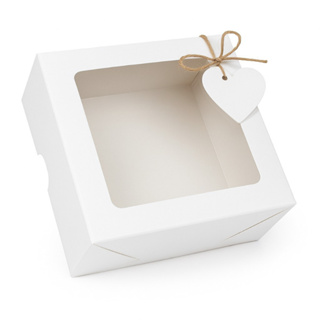 Caixa Branca Com Visor Para Presente 10x10x4,5 - 100un em Oferta na Shopee