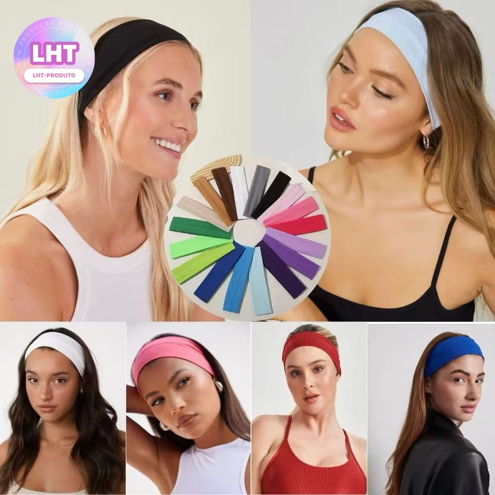 KIT 6/12 Faixa de Cabeira Esportiva Absorvente e Respirável - Ideal para Yoga, Corrida e Academia/estilo casual