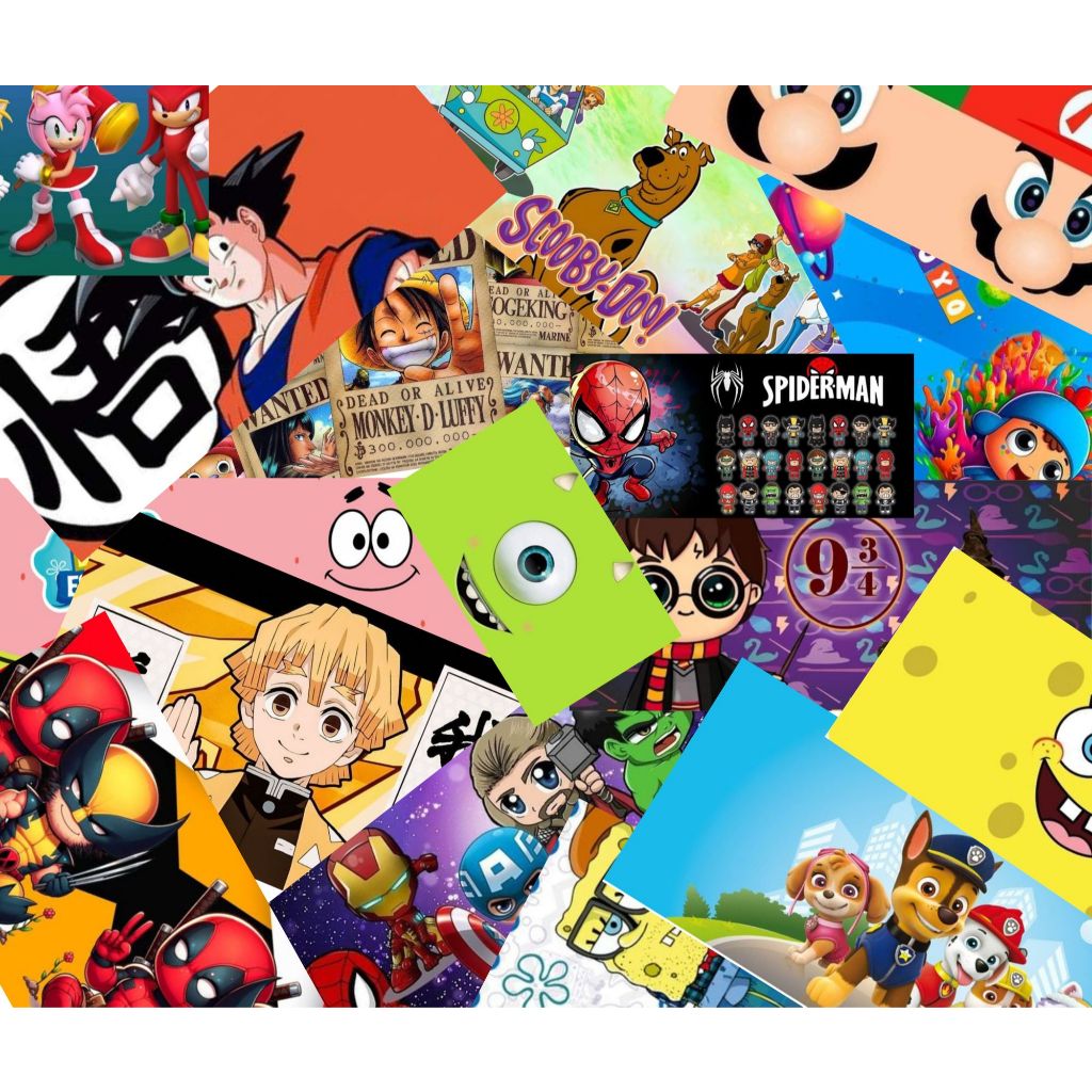 Arte Pronta para  Sublimação  Kit com 8 Estampas | Economize Tempo! Personagens Desenhos/ Animes