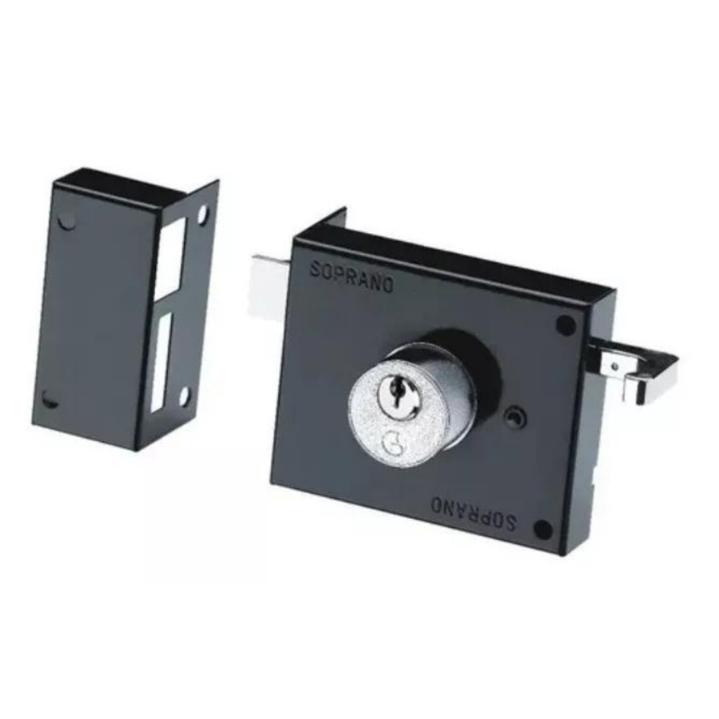 Fechadura De Portao Sobrepor Soprano 231 Inox Preto Fosco em Oferta na Shopee