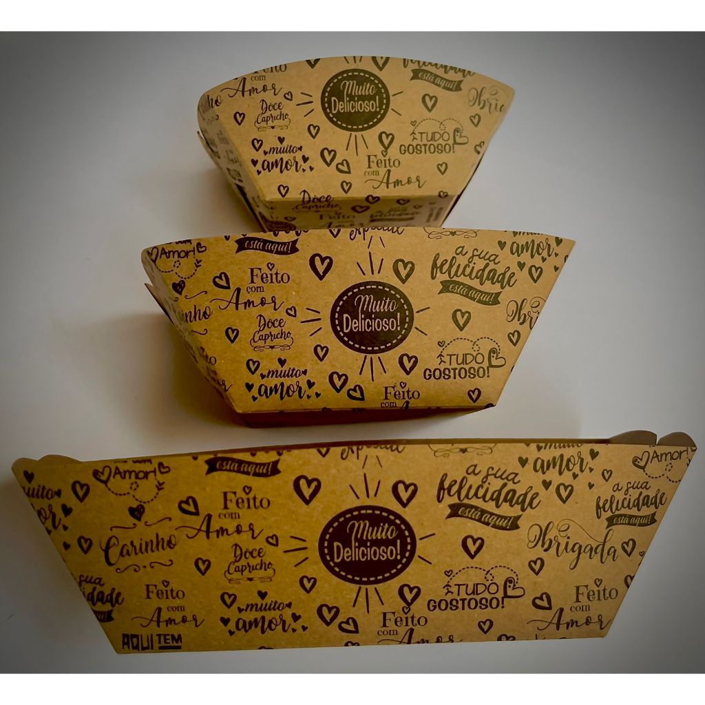 Barquinhas/Cestinhas de Papel Kraft ou Branco  – Embalagem para Salgados, Lanches e Porções em Oferta na Shopee