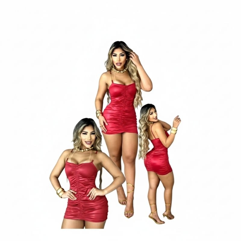 Vestido Couro Vermelho na Black Friday 2025 | BuscaProdutos