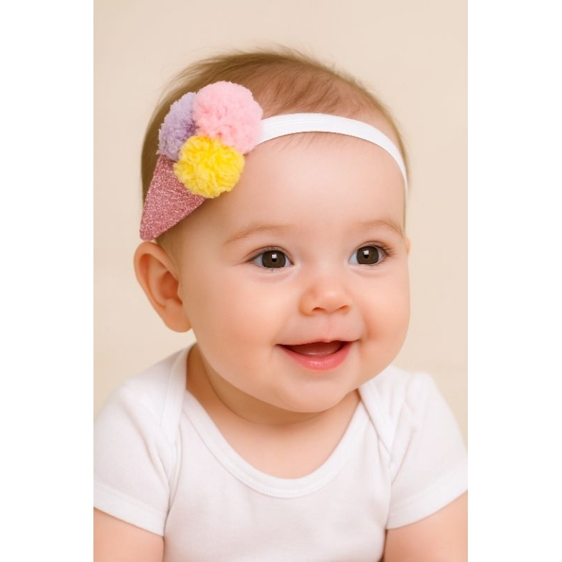 Faixa bebê Tiara bebê Acessório de cabelo Acessório de bebê Acessório de criança Lacinho Sorvete