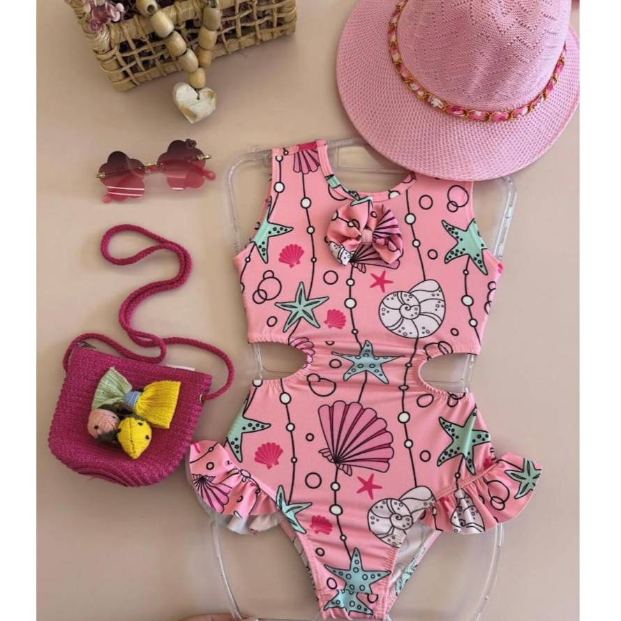 Maiô Infantil Menina Conforto ,Proteção Uv Solar e Estilo Piscina e Praia