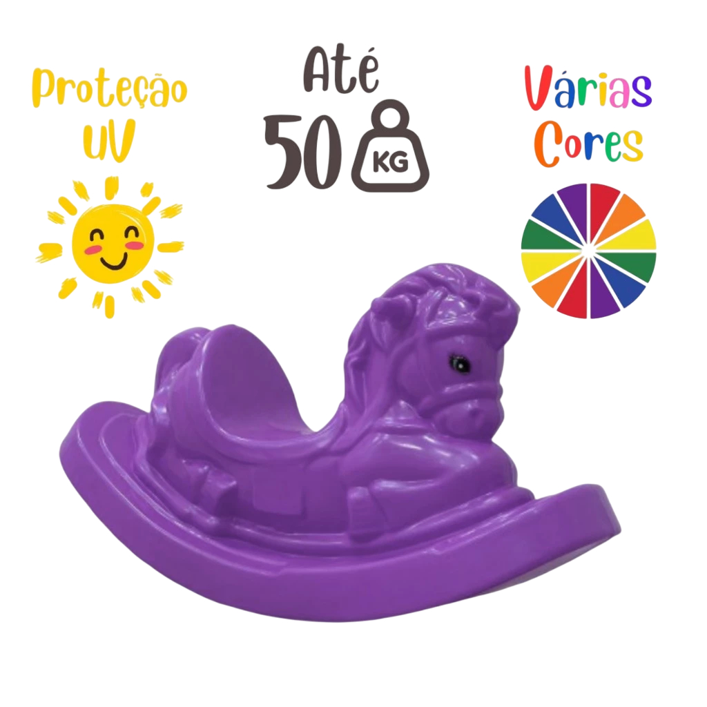 Brinquedo Cavalo Gangorra Roxa - de Plástico Reforçado