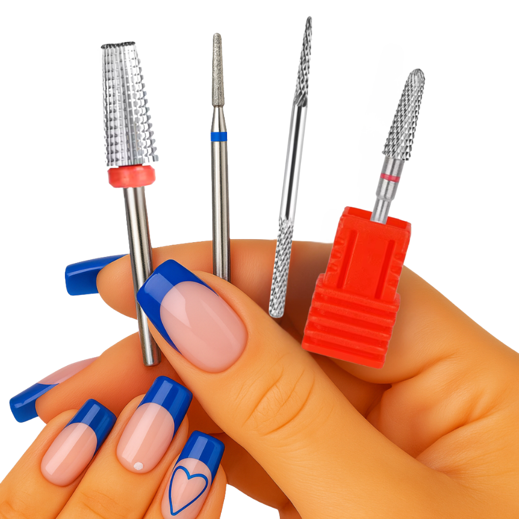 Kit 4 Brocas Profissional para alongamento de unhas Diamantada 718 cuticula Tungstênio remoção acabamento curvatura nail em Oferta na Shopee