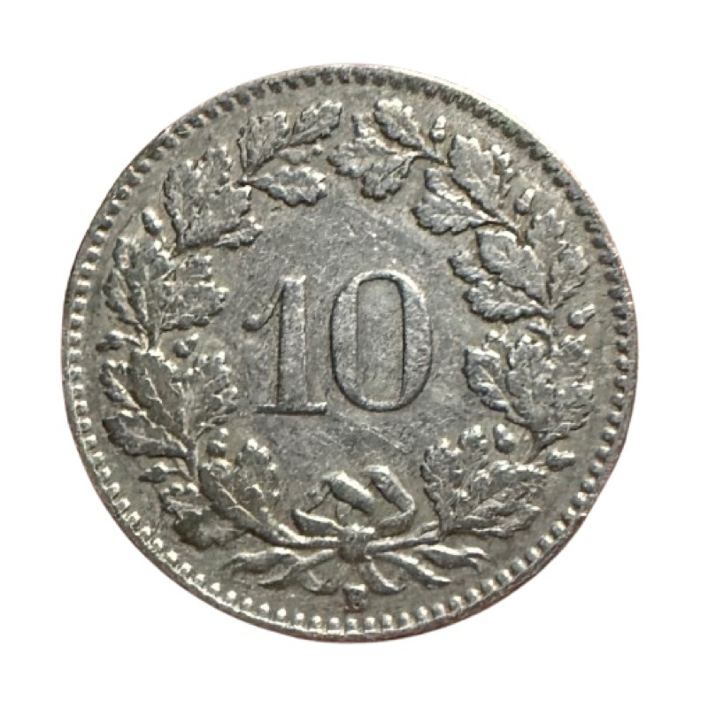 Moeda 10 Rappen Suíça 1924 - CONFŒDERATIO HELVETICA - Antiga e Rara