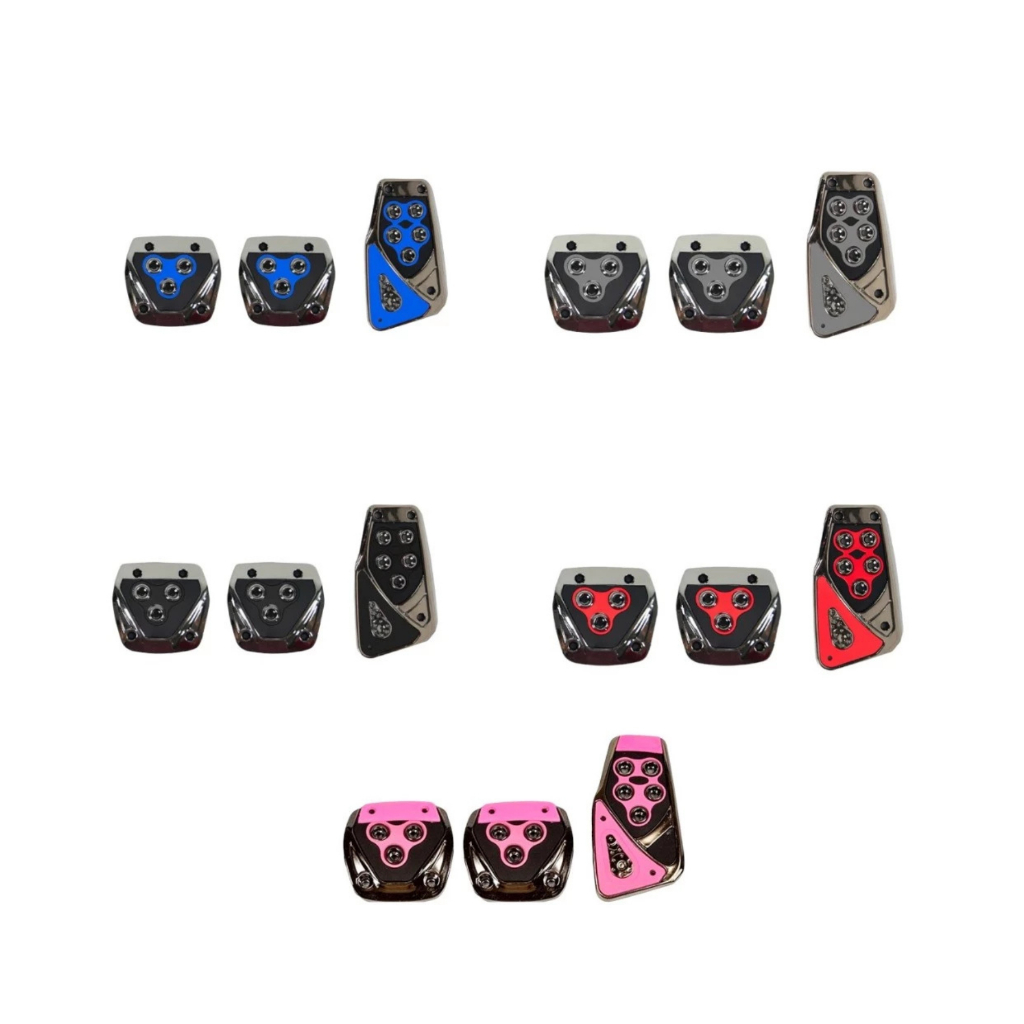 Pedaleiras Esportivas Automotiva Carro Tuning Kit 3 Peças