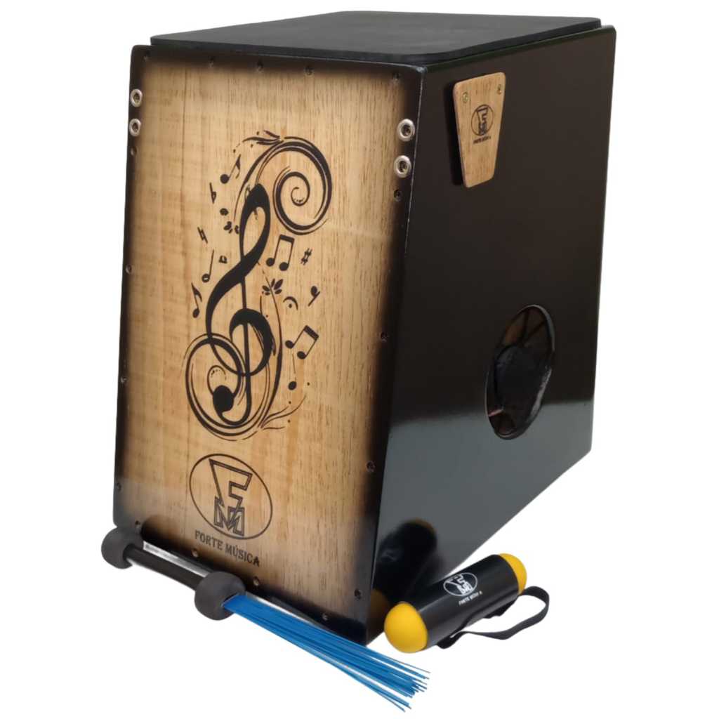 Cajon Duplo Som " SÓ ACÚSTICO" Profissional - Forte Musica - 2 BUMBOS + 3 ACESSÓRIOS em Oferta na Shopee