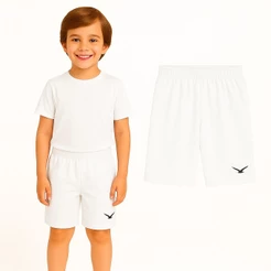 Conjunto Camiseta e Bermuda Infantil E Juvenil Masculino Com Bolsos 04 á 16 Anos