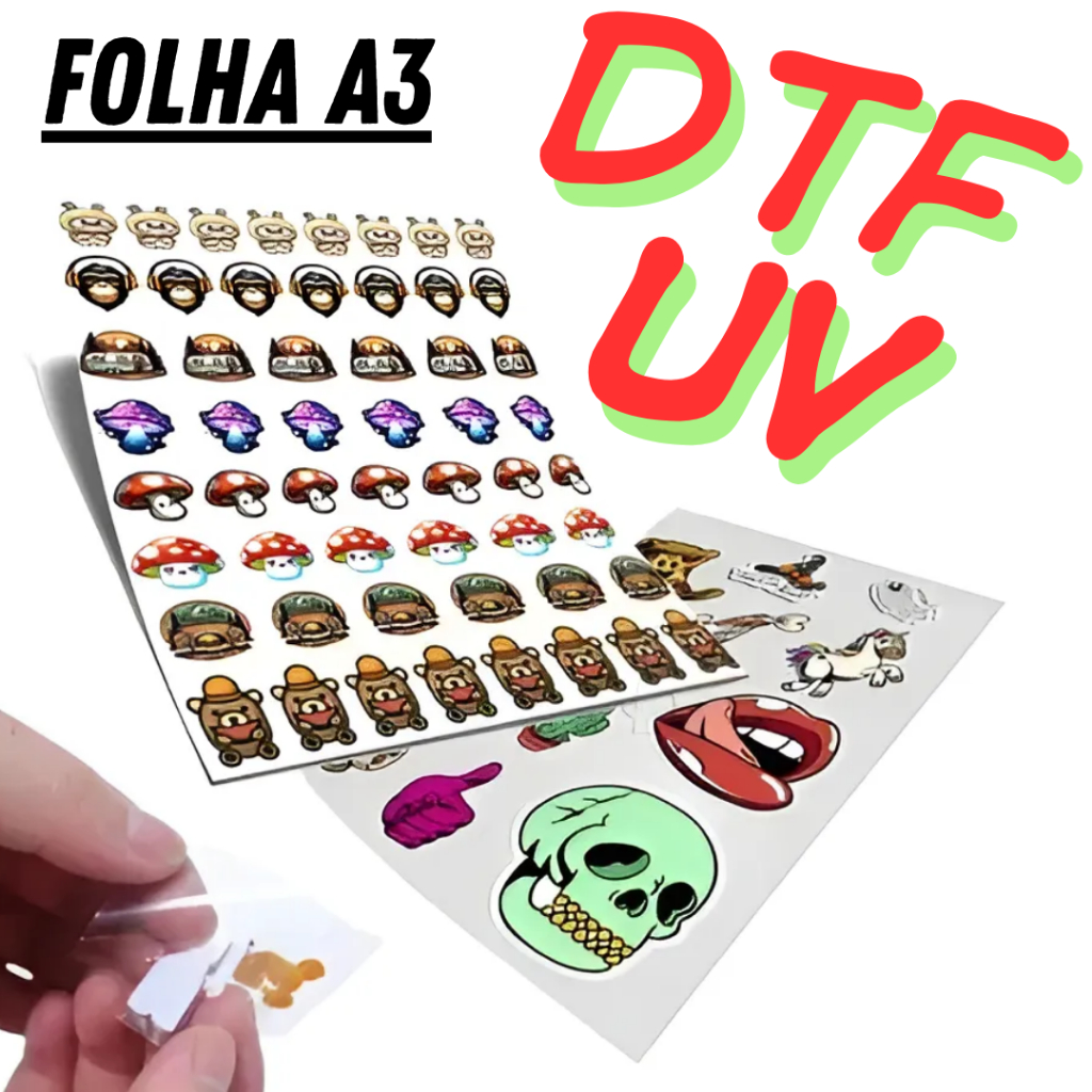 LEIA DESCRIÇÃO Folha A3 DTF UV Adesivo Personalizado Enviamos de Imediato Tenha Sua Arte Pronta Antes de Fazer o Pedido em Oferta na Shopee