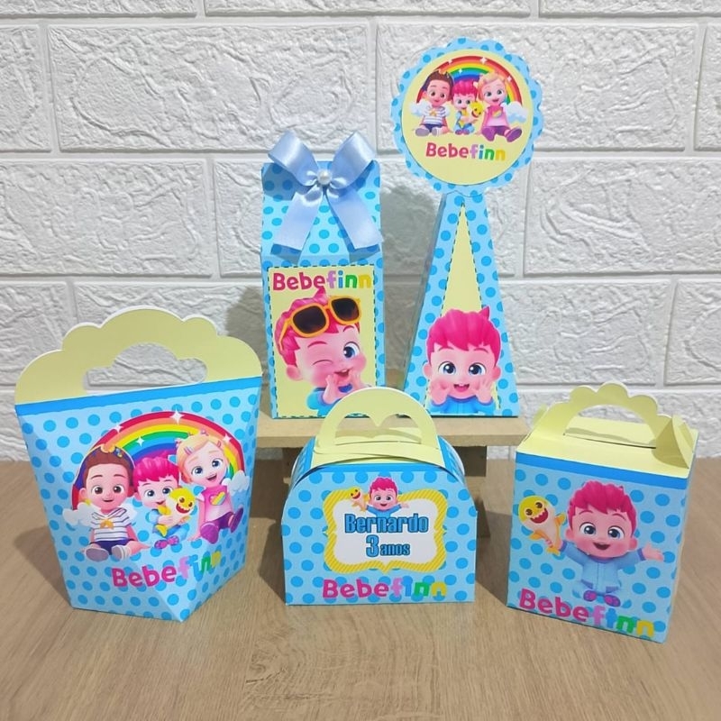 Kit Personalizado Caixinhas Bebefinn (PEGUE MONTE)lembrancinha para festa Aniversário(Papel Fotográfico)