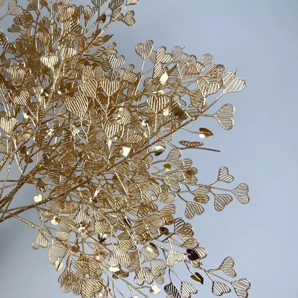 Detalhes do Flores Artificiais Douradas Folha De Bordo Para Decoração De Natal Casa Casamento - JZ802824