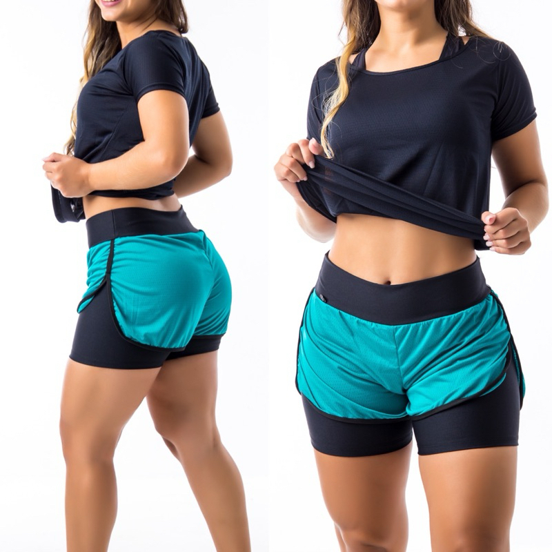 Short de Caminhada Dry Fit Feminino Fitness Academia Confortável