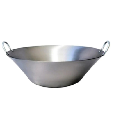 Tacho Beira Alta Aço Carbono Polido para Doces, Frituras, Fabricação de Sabão