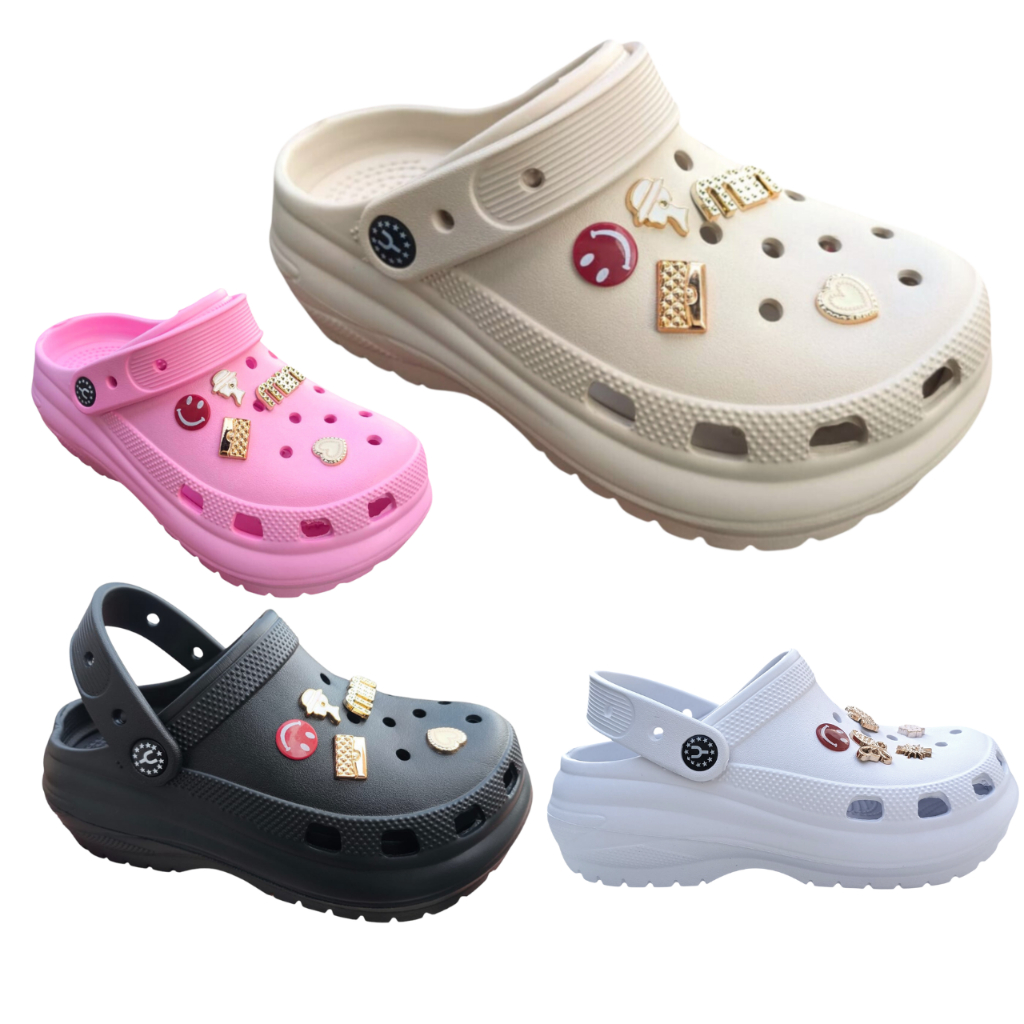 Babuche Plataforma Alta Nuvem Pins Botons Macia Conforto