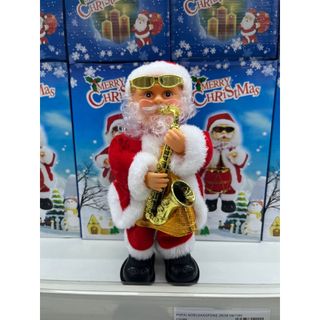 PAPAI NOEL MUSICAL TOCANDO SAXFONE E DANÇANDO ENFEITE DE NATAL