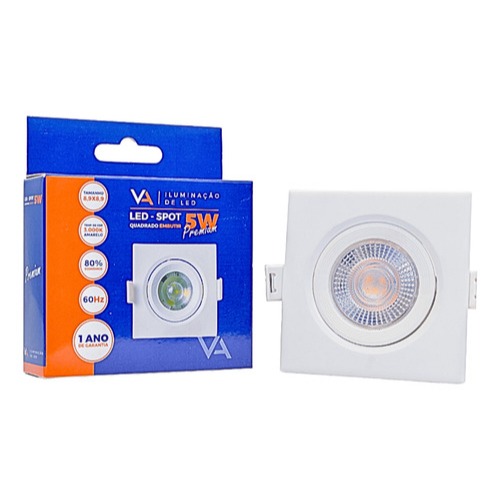 Kit 2x Spot Led Smd Quadrado Embutir 5w 3000k 9x9 Mercado Livre ativo ML
