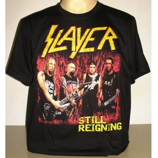 Camiseta Camisa Blusa Algodão Unissex Slayer Thrash Metal Band Still Reigning