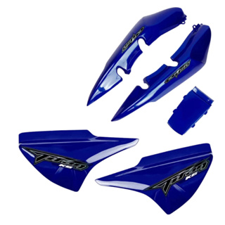 Carenagem Titan 150 Azul Tampa Lateral + Rabeta + Adesivos 2004 2005 2006 2007 2008 com brilho em Oferta na Shopee