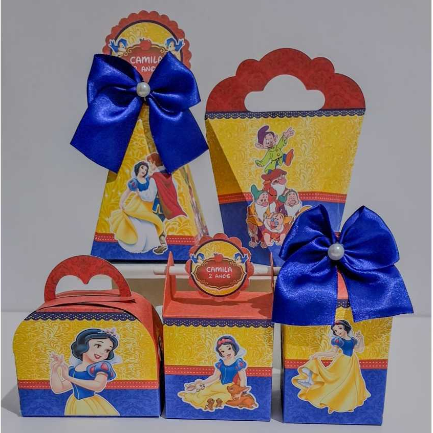 PEGUE E MONTE - KIT FESTA CAIXINHA PERSONALIZADAS LEMBRANCINHA PRINCESA DISNEY BRANCA DE NEVE