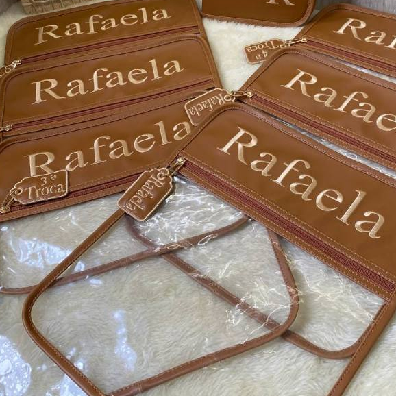 Kit Saquinho Organizadores Maternidade Luxo Personalizado - Suze Bolsas - Linho e Sintético