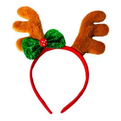 Tiara de Natal Rena de Pelúcia 17X23 cm