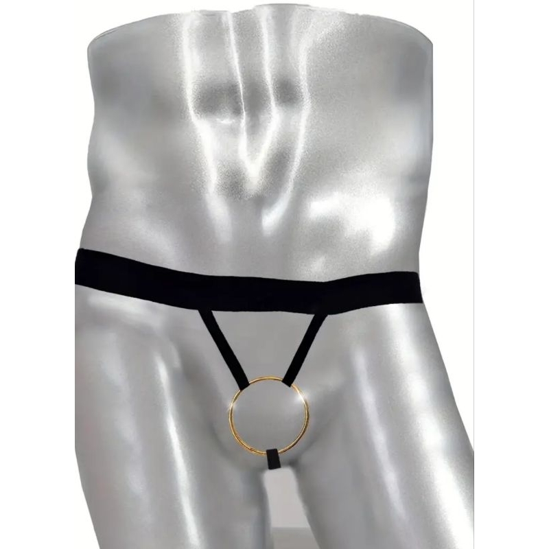 Cueca de fitas jockstrap tanga calcinha masculina 8005 com argola
