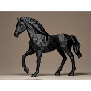 Escultura Geométrica de Cavalo em Oferta na Shopee