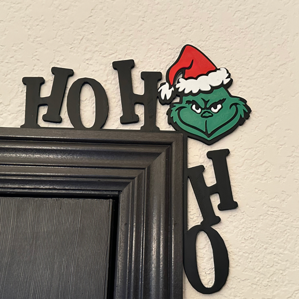 Enfeite de Natal Grinch HOHO para Porta - Decoração de Natal Criativa