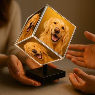 Foto Cubo Giratório Personalizado Com 6 Fotos - Envio Rápido - Cubo personalizado com foto