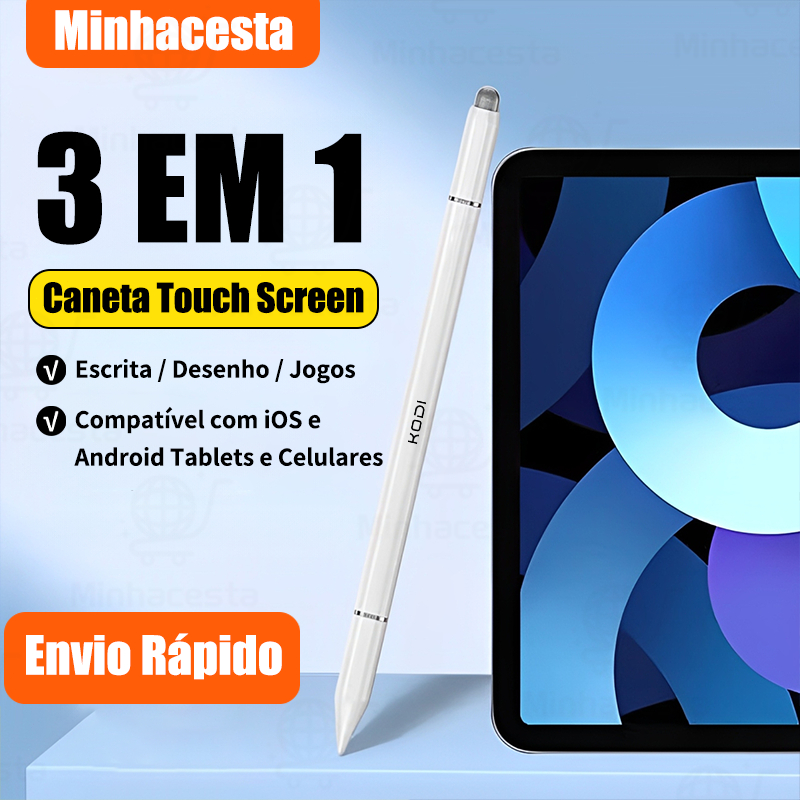 3 EM 1 Caneta Touch Screen Ponta Fina Universal Alta Sensibilidade Touch Pen Tablet Celular K1