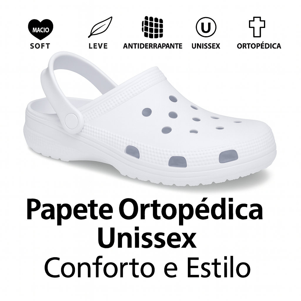 Sandália Ortopédica Unissex BF Leve, Antiderrapante e Confortável Conforto Anatômico Leveza