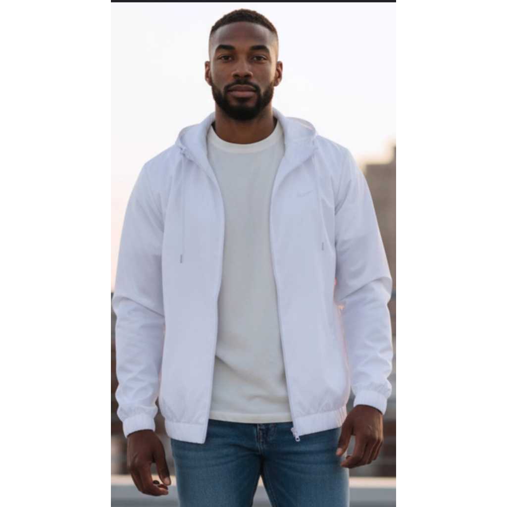 Jaqueta Blusa Jogger Masculina com Capuz para Frio - Branca Chimpa