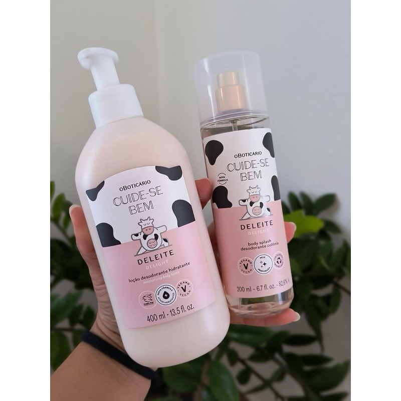 kit Cuide-se Bem Deleite O Boticário Body Splash 200ml + Hidratante corporal 400ml