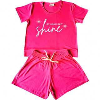 Conjunto Juvenil Feminina Blusas e Bermudas Tam 10 ao 14 anos em Oferta na Shopee