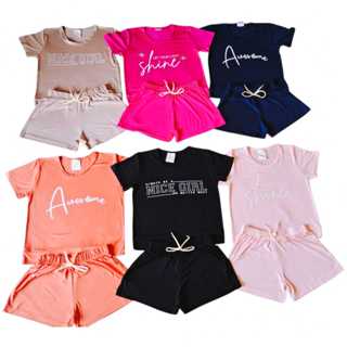 kit 12 Peças de Roupas Juvenil Feminina 6 Blusas e 6 Bermudas Tam 10 ao 14 anos em Oferta na Shopee