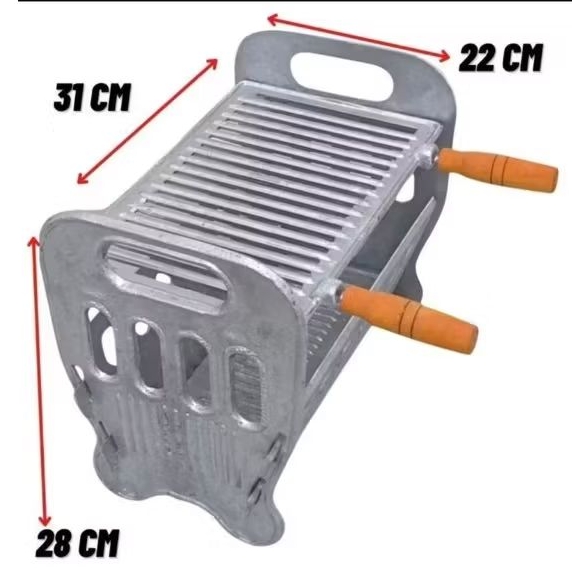 Churrasqueira desmontável tamanho P portátil em alumínio fundido. em Oferta na Shopee