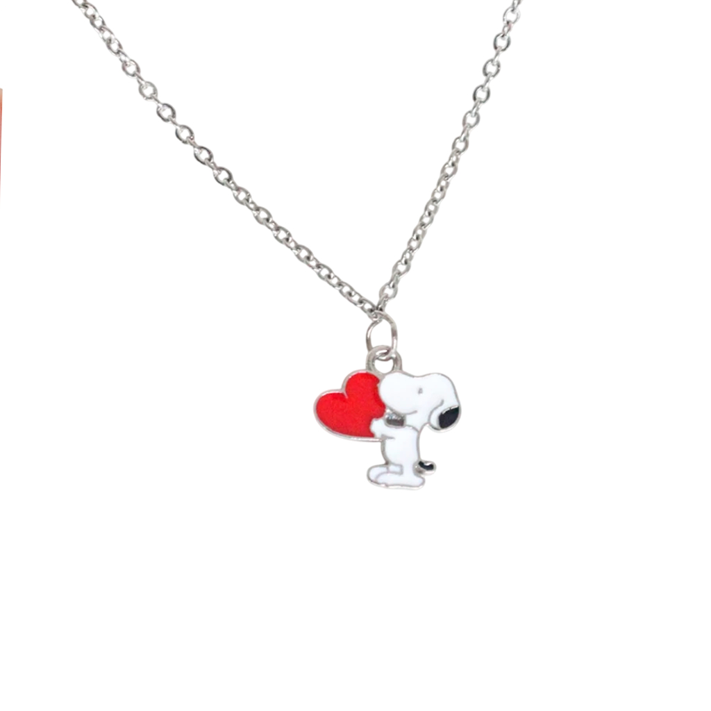 1 Colar Snoopy Coração Aço Inox em Oferta na Shopee