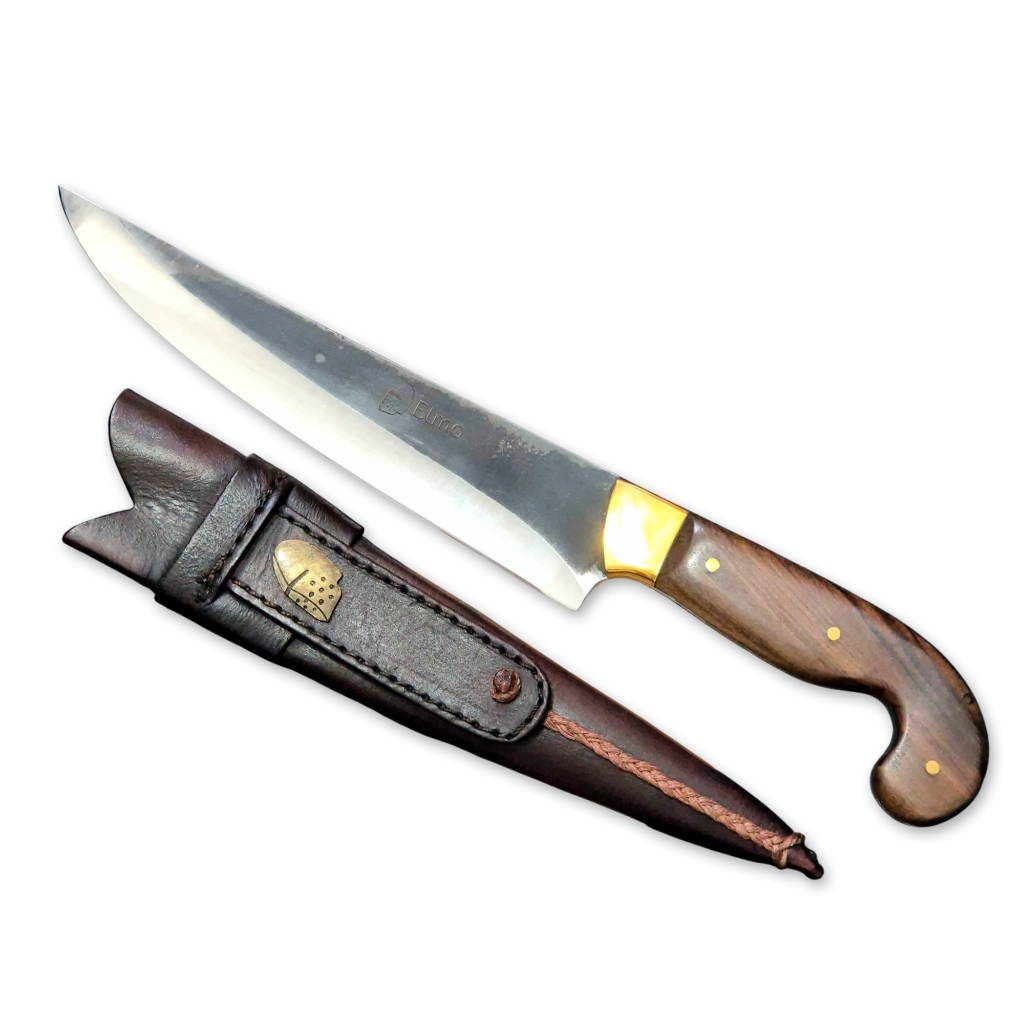 Faca Sorocabana Brut Forge Churrasco Elmo Cabo Full Tang 8 Pol