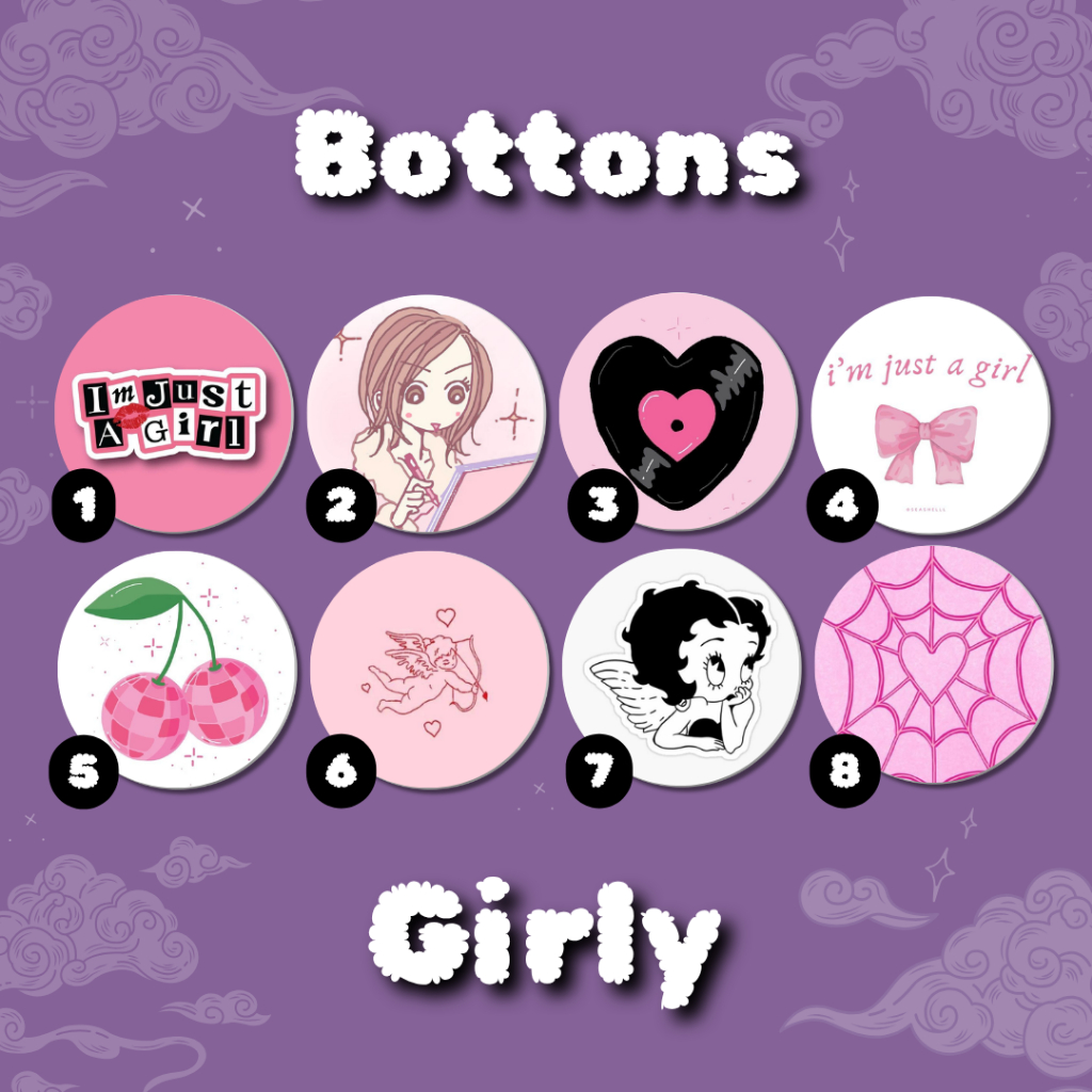 Bottom Girly Girls Im Just A Girl Aesthetic Y2K Pink Rosa Fofo Pastel Moda Bottons Pin Broche em Oferta na Shopee