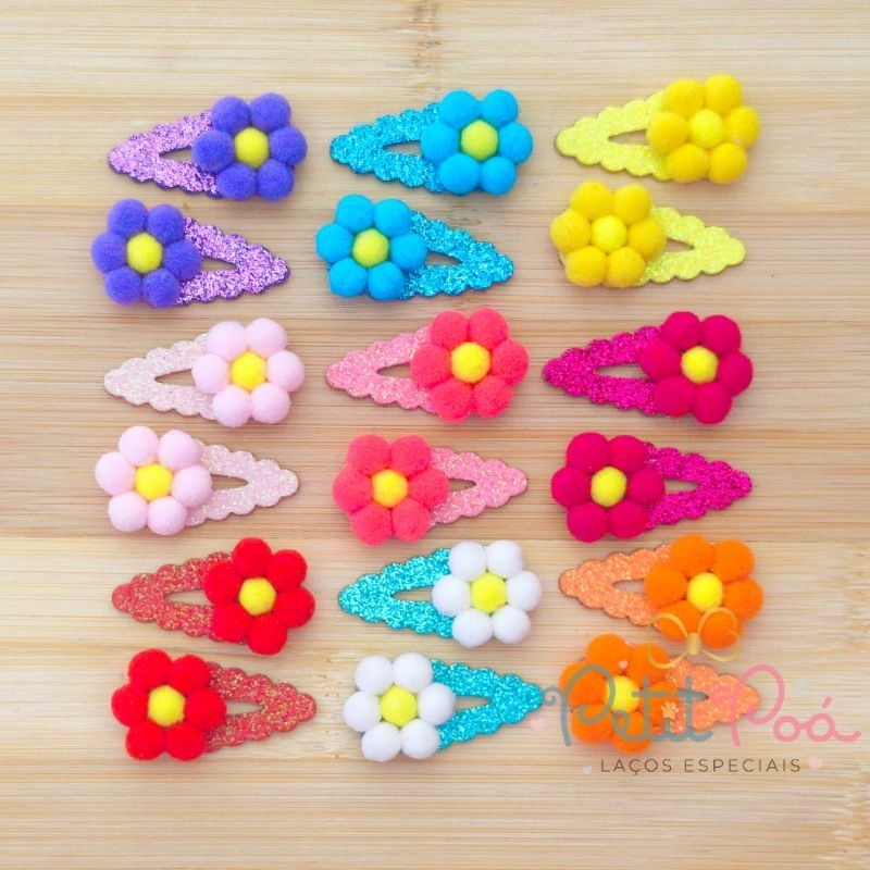 ADESIVO PET TIC-TAC FLOR POMPOM - BANHO E TOSA (12 UNIDADES)