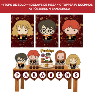 Kit Festa em Casa - Harry Potter Cute - Só um Bolinho - Mesversário em Oferta na Shopee