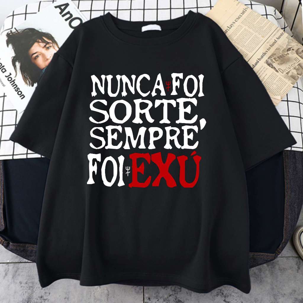Camiseta Sempre Foi Exu 100% Algodão Umbanda Candomble Unissex em Oferta na Shopee